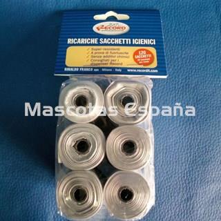 RECORD Bolsas Higiénicas Pack 6 Rollos (20 Bolsas/Rollo) GRIS - Imagen 1